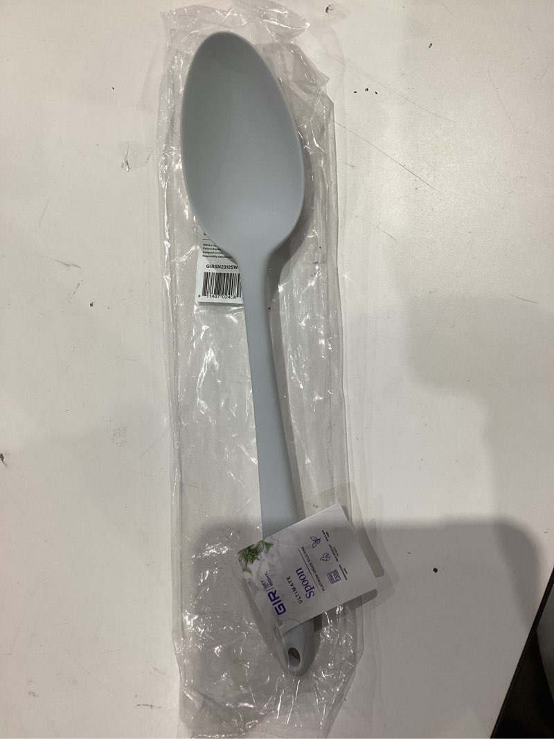 Condition photo showing New/Like New for GIR: Get It Right Nonstick Kitchen Silicone Spoon for Mixing, Cooking, and Stirring - Heat-Resistant up to 425°F - 13 Inch, Studio - Silicone Kitchen Spoon Ultimate - 13 IN Studio White