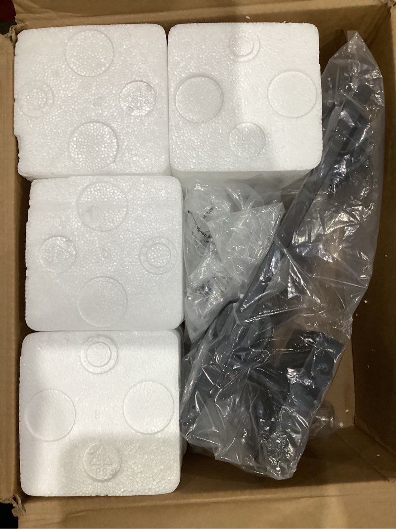 Condition photo showing Good Condition for Ascher Bathroom Light Fixtures, 4-Light Vanity Light Over Mirror, Matte Black Wall Sconces with Milky White Frosted Glass Shades, Wall Lamp for Living Room Bedroom, E26 Base(Bulbs Not Included) Black 4-Light