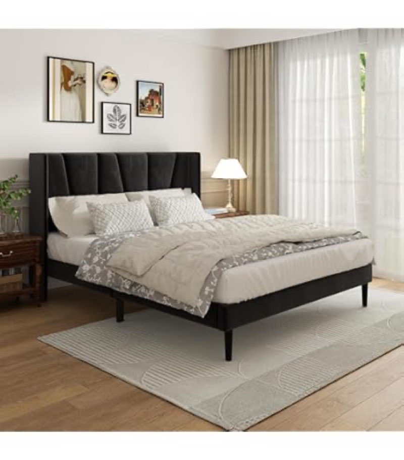 black pricolotus bed frame QUEEN