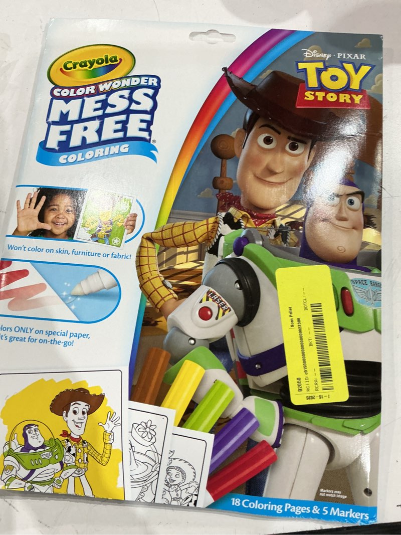 Condition photo showing Good Condition for crayola 11.94"x9" color wonder foldalope toy story