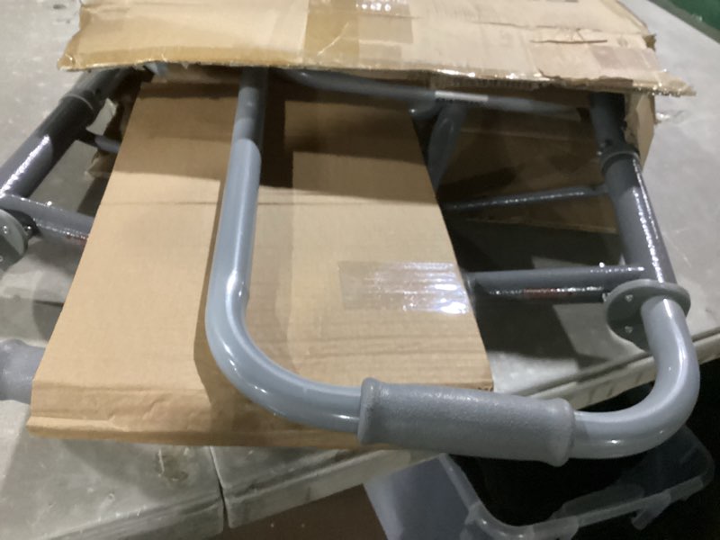 Condition photo showing As Is for medline lightweight folding walkers for seniors, adults with 5” wheels, steel frame supports up to 400 lbs.