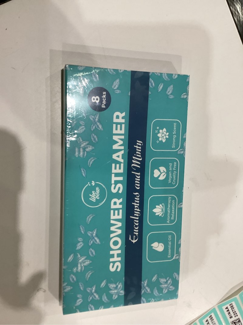 Condition photo showing New/Like New for Shower Steamers Aromatherapy - 8 Pack Eucalyptus Shower Steamers for Women & Men with Essential Oils, Natural Stress Relief & Self Care Shower tablets for Spa, Mothers Day Gift, Birthday and Christmas 1.05 Ounce (Pack of 8)