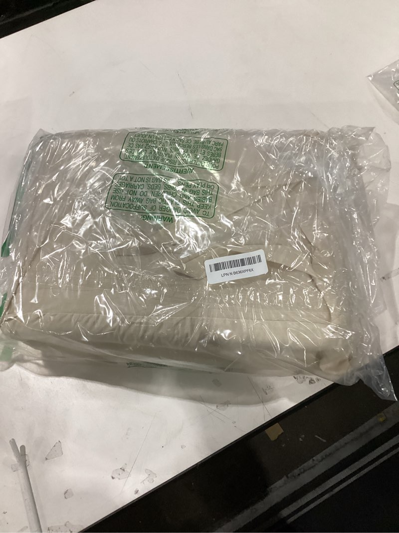 Condition photo showing New/Like New for Bedsure Cotton Duvet Cover Queen Size - 100% Cotton Waffle Weave Beige Duvet Cover Queen Size, GentleSoft™ and Breathable Bedding Set for All Season, 3 Pieces, 90"x90" Queen (90" x 90") 03 - Beige (No Comforter)