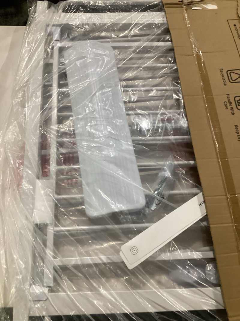 Condition photo showing New/Like New for cumbor extra wide baby gate, 36.6-69" walk-through dog gate for stairs, doorways & hallways, 30.5“ tall, auto-close & dual-swing safety child gate indoor, easy install pressure-mounted pet gate, white white 36.6-69"w x 30.5"h