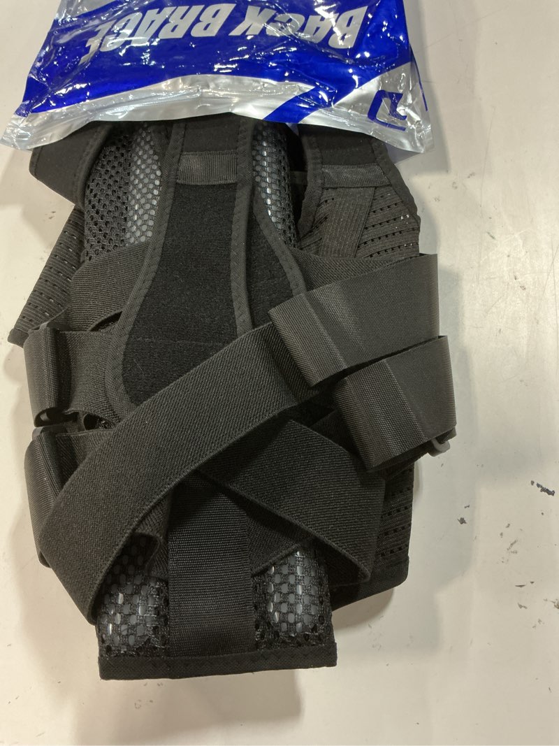 Condition photo showing Good Condition for posture corrector for women & men, back brace advanced full back support for upper & lower back pain relief, spine, neck, and hump, x-style medical-grade lumbar support system with adjustable shoulder straightener and breathable design for long sitting and exercise black medium (waist 35"-39")