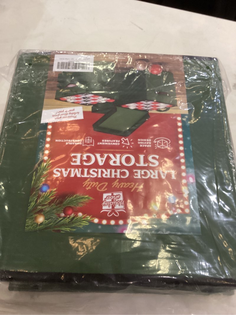 Condition photo showing Good Condition for Holiday Cheer Premium Christmas Ornament Storage with 8 Tray – Christmas Storage Container with Dividers Perfect for Holiday Decorations– Fits 128 Holiday Ornaments – Tear-Proof Fabric Green Large