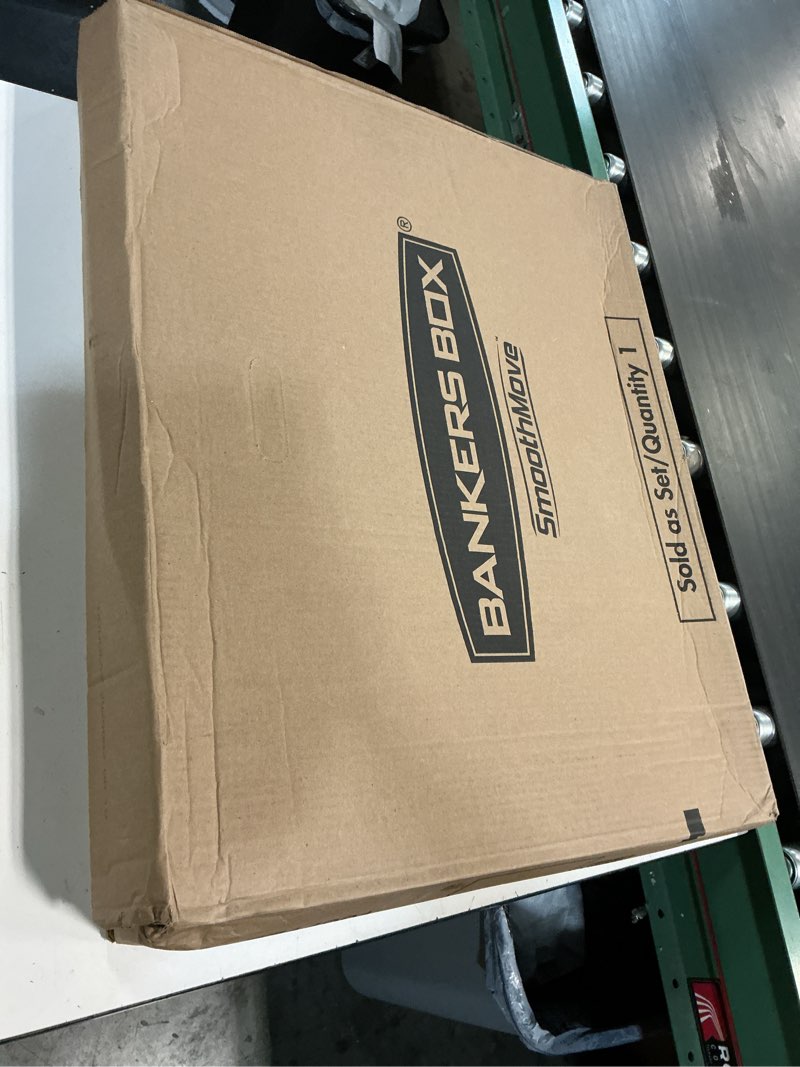 Condition photo showing New/Like New for bankers box small classic moving box 10 pack, reinforced handles, tape-free assembly, box with lid, 15-in x 12-in x 10-in (7714901) small, 10 count (pack of 1)