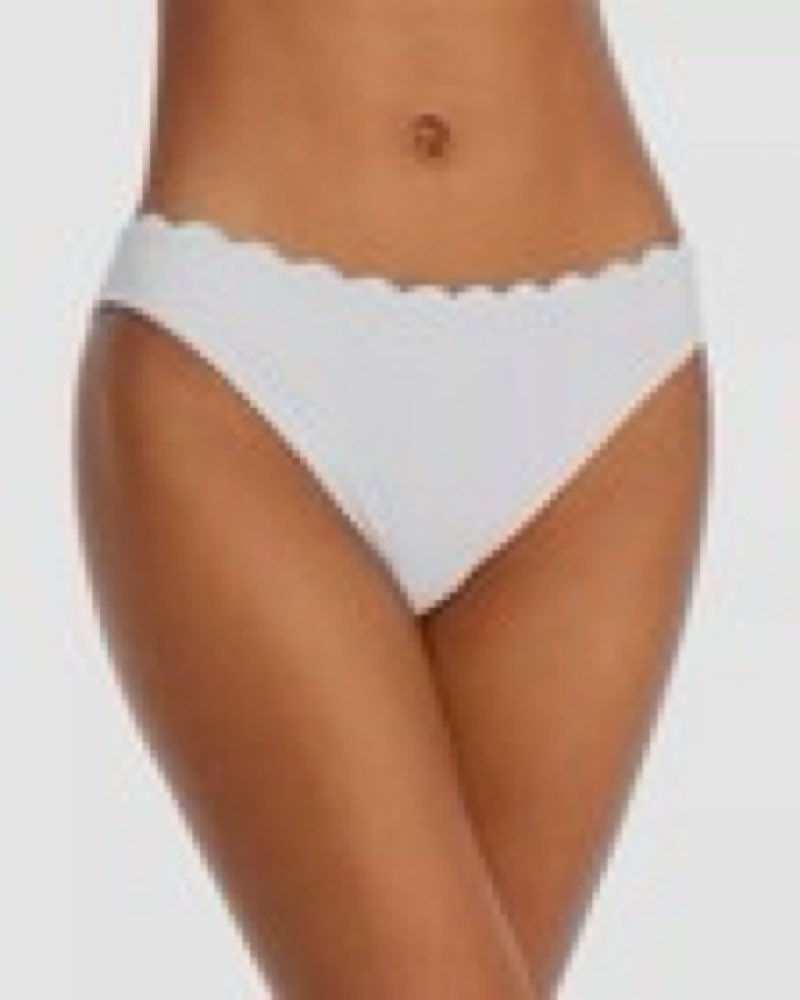 (Similar)Ramy Brook Women's White Amani Scalloped Bikini Bottom Swimwear Size 2 XL