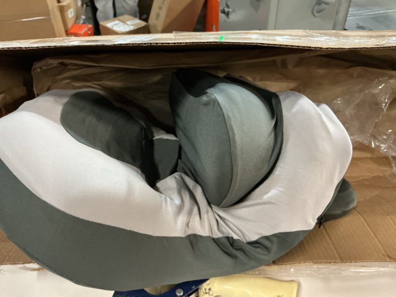 Condition photo showing As Is for Memory Foam Ergonomic Wedge Pillow, Squat Pillow, Prone Pillow for Sleeping, Reading Pillow for Bed, Ideal for Massage, with Removable Cover, Back Support, Multi-Functional Memory Foam (Grey)