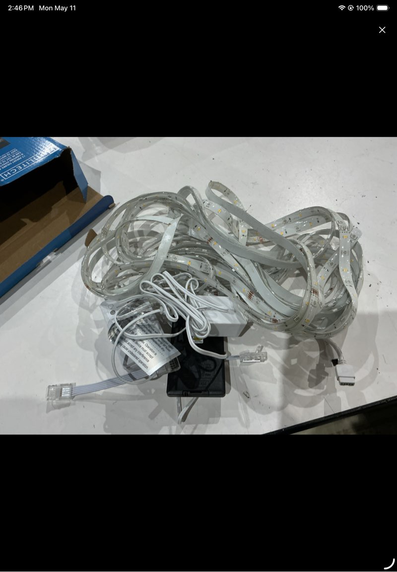 Condition photo showing As Is for 500 bought last week utilitech indoor 32.8-ft led multicolor strip light