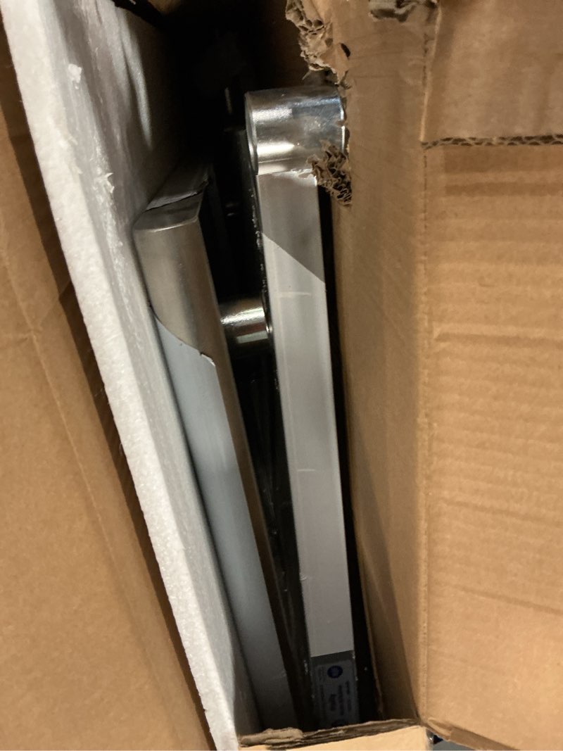 Condition photo showing As Is for Hally Stainless Steel Table for Prep & Work 30 x 30 Inches, NSF Commercial Heavy Duty Table with Undershelf and Galvanized Legs for Restaurant, Home and Hotel Table 30''x30''