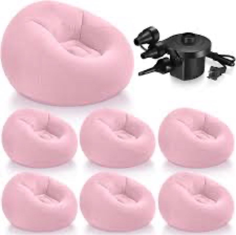 Inflatable Bean Bag Chairs Blow up Chairs Camping Chairs Inflatable Lazy Sofa Folding Portable Inflatable Chair for Living Room Bedroom Reading Room(Dark Gray,4 Pcs)
