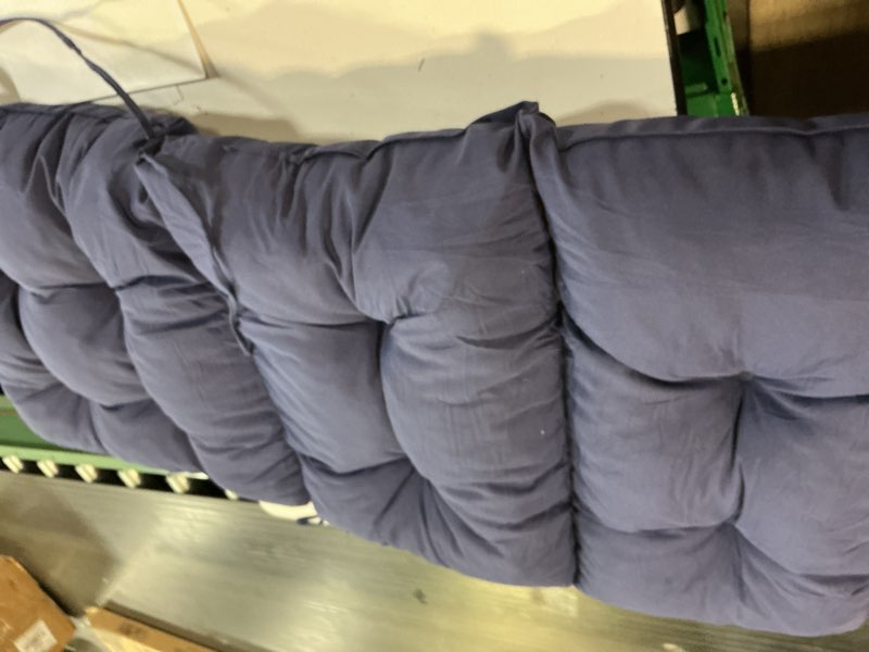 Condition photo showing Good Condition for rocking chair cushion, waterproof and fade-resistant adirondack rocker cushions, indoor/outdoor rocking chair pads, high back memory foam patio furniture cushions with ties, 44x23x4 inch, navy blue