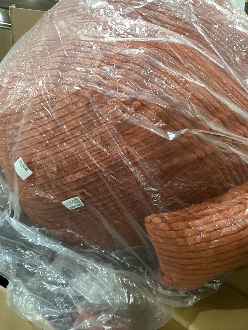 Condition photo showing Good Condition for MAXYOYO Giant Bean Bag Chair Bed with Pillow, Convertible Beanbag Sofa to Floor Bed, Lazy Chair Couch with Removable Cover, High-Density Shredded Foam Filling, Cozy Lounge for Bedroom Living Room Full Orange