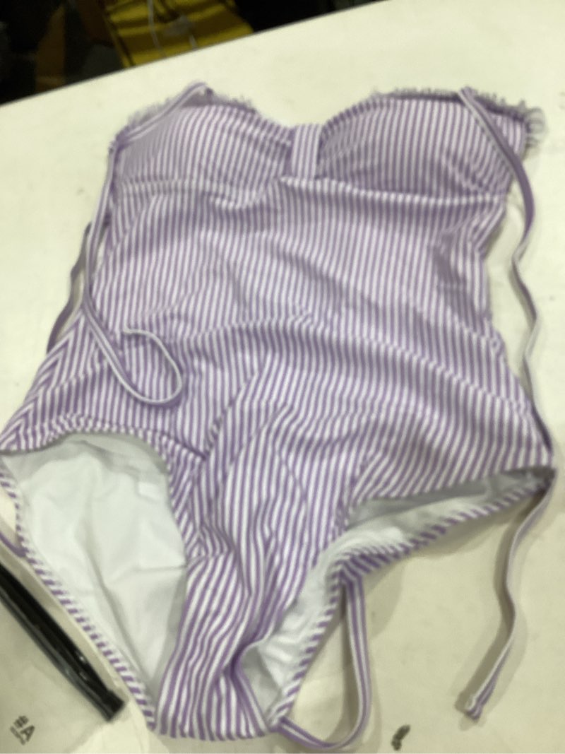 Condition photo showing As Is for one piece swimsuit for women tummy control mesh bathing suits sexy push up swimsuits slimming square neck swimwear royal blue large