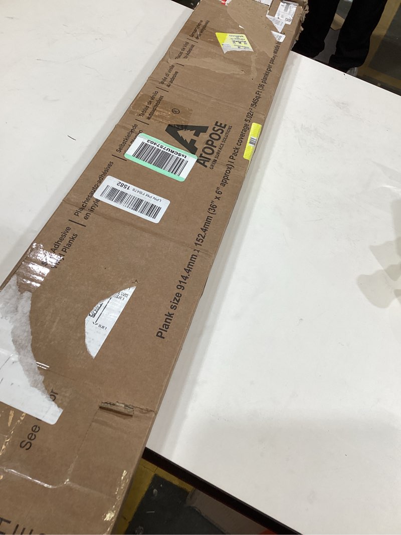 Condition photo showing Good Condition for ATOPOSE Peel and Stick Floor Tile Waterproof - 36 Pack 54 Sq.Ft,Wood Grain Vinyl Flooring,Dark Grey,Rigid Surface Hard Core,Easy to Insatll for Bathroom, Kitchen, Bedroom, Home Indoor Use 54 Sq.Ft Dark Gray