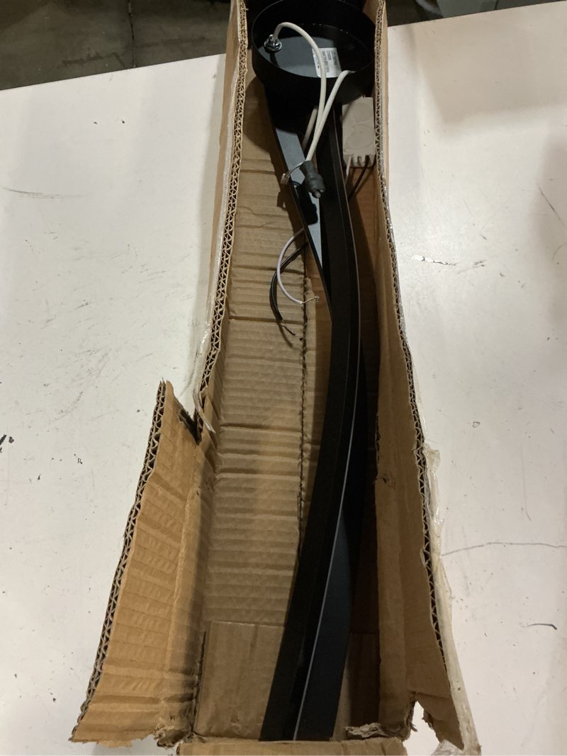 Condition photo showing As Is for 47.24inch linear ceiling light 6000k black modern ceiling light fixture 35w long flush mount ceiling lamp for hallway, kitchen, bedroom, dining room inward black 47.24inch
