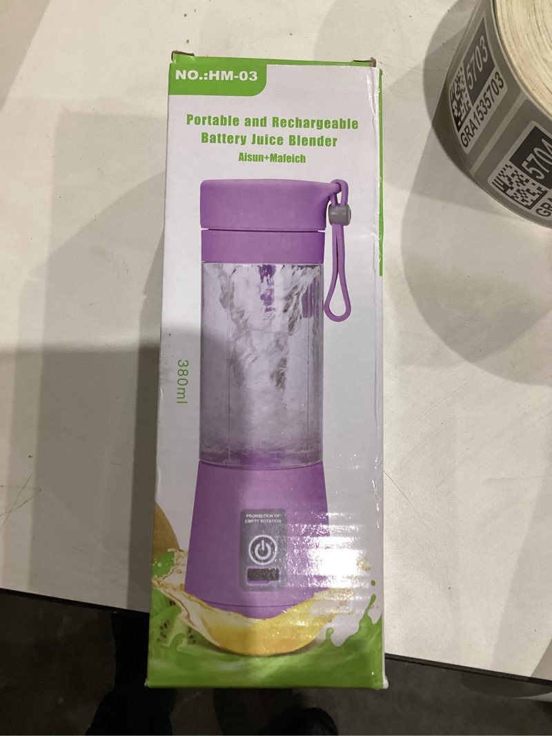 Condition photo showing New/Like New for Cordless Personal Size Portable Blender - 380Ml Blender Smoothies and Shakes, BPA Free Traveling Juice Cup with Powerful Blending, Freshly Squeezed in Sports/Travel/Home (Blue)
