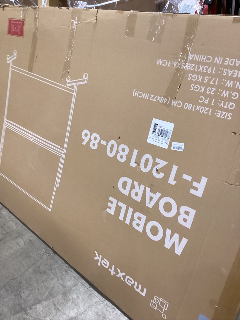 Condition photo showing New/Like New for maxtek rolling whiteboard 60x48, large double-sided white board dry erase on wheels, giant magnetic white board standing for office, school, home office, homeschool (sliver) silver 48"w x 60"h