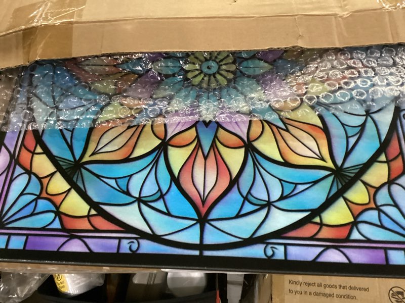 Condition photo showing Good Condition for cinnvoice outdoor side table 2-tier storage square small mosaic patio accent indoor end plant coffee tea table for yard patio porch garden living room, bedroom(mandala style)