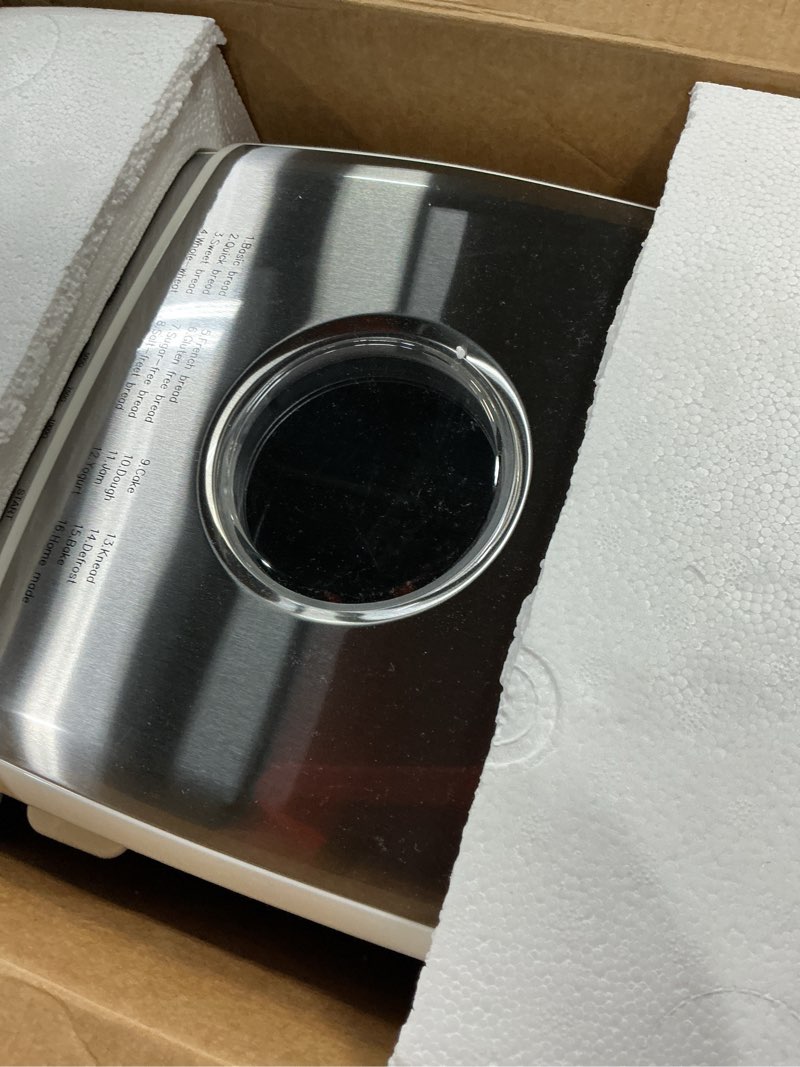 Condition photo showing New/Like New for bread maker, 2.2lb 16-in-1 bread machine, automatic bread maker machine with nonstick ceramic pan & 15h timer & 1h keep warm for beginner, breadmaker with gluten-free, french, yogurt, recipe