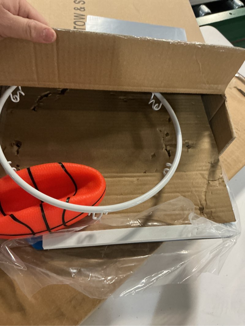 Condition photo showing Good Condition for Franklin Sports Mini Basketball Hoops-Indoor Over The Door Mini Hoop+Basketball Sets-Perfect Accessory for Bedroom+Office 16" x 10" (Pack of 1) Mini Pro Hoops - Blue