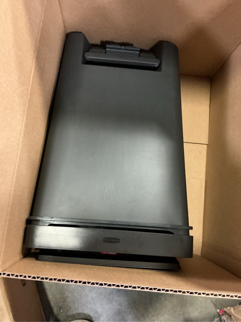 Condition photo showing Good Condition for rubbermaid premier series ii step-on trash can for home and kitchen, with lid lock and slow close, 12.4 gallon, charcoal, for home/kitchen/garage/apartment/office