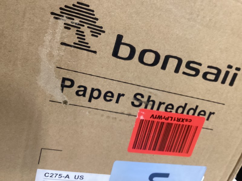 Condition photo showing New/Like New for Bonsaii 12-Sheet Cross Cut Paper Shredder, 5.5 Gal Home Office Heavy Duty Shredder for Paper, Credit Card, Mail, Staples, with Transparent Window, High Security Level P-4 (C275-A) 1 2 sheet