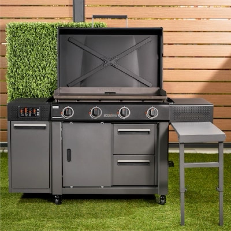 blackstone 36" culinary deluxe omnivore griddle with extended side table 4 -burner liquid propane flat top grill