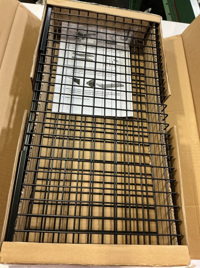 Condition photo showing Good Condition for torack 2 pack wall mounted storage shelves, 23.5" x 12" wall shelf for garage, closet, laundry room, heavy duty garage wall shelving, holds up to 65 lbs(black) black 12*23.5"