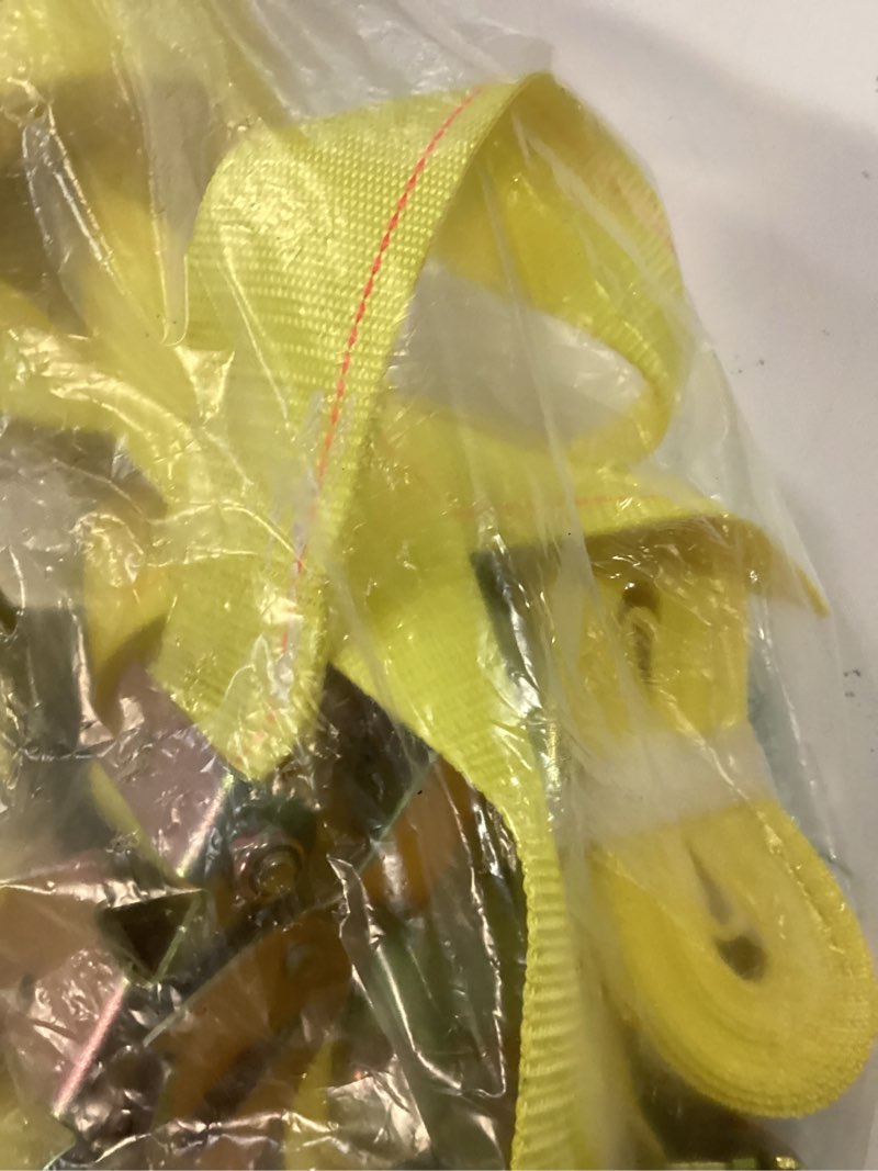 Condition photo showing Good Condition for e-track ratchet straps -8 pack, 4,400 lb breaking strength, 2" x 12' feet heavy duty etrack straps with 4 feet fixed end and spring e-fittings yellow e track accessories cargo straps