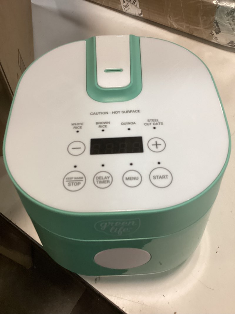 Condition photo showing Good Condition for GreenLife Healthy Ceramic Nonstick Go Grains Turquoise Rice and Grains Cooker