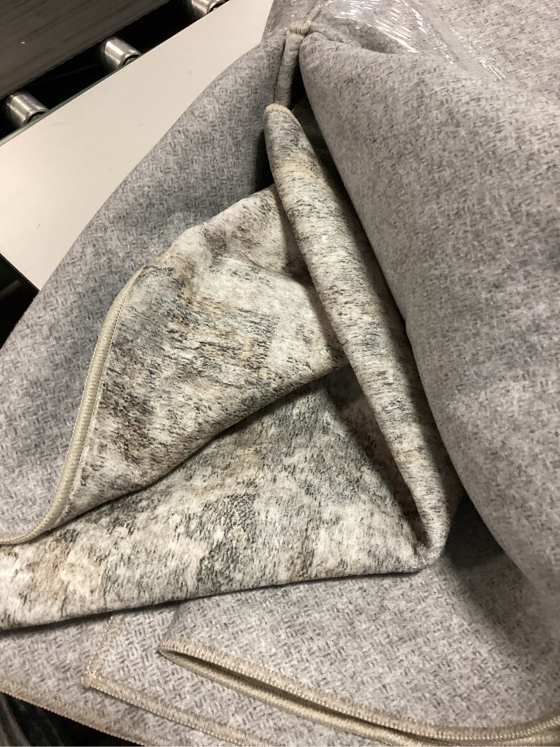 Condition photo showing As Is for 9x12 Area Rugs for Living Room Rug Washable: Abstract Large Rug for Dining Room Bedroom Carpet Non Slip 9 by 12 Indoor Modern Nursery Home Office Beige Brown Beige/Brown 9' x 12' (Rectangular)