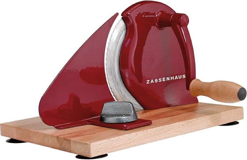 Zassenhaus Original Classic Adjustable Bread Slicer for Uniform Slices - Bread Slicer for Homemade Bread - 18/8 Stainless Steel Blade Sourdough Cutter - Black, 11.75" x 8"