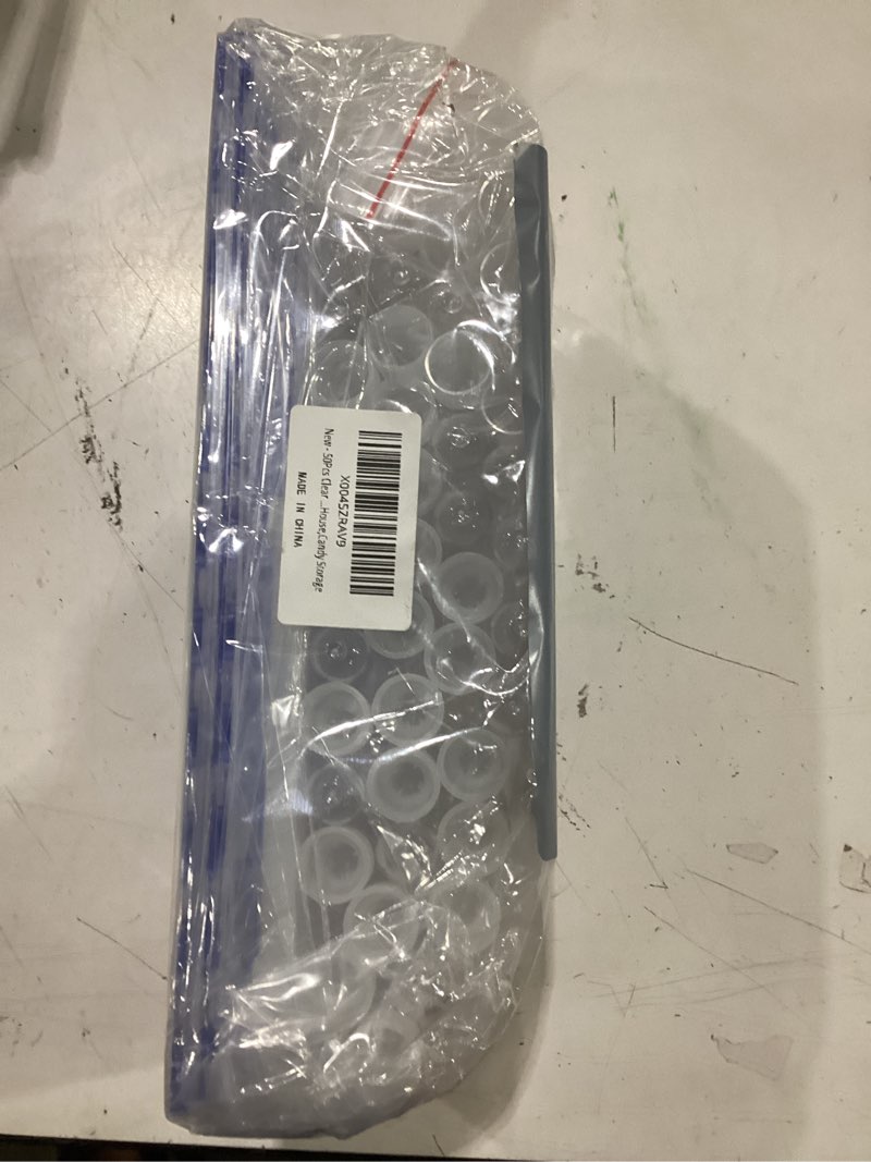 Condition photo showing Good Condition for 50pcs clear plastic test tubes with rack,16x100mm(10ml) test tube with caps and 50 holes tubes rack for scientific experiments,party,decorate the house,candy storage
