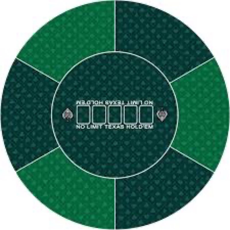 nuveti 24/31/47/55 inch Round Poker Mat for Texas Holdem | Portable Poker Table Top with Art Deco Layout Print 8 Player Game Layout Mat to Play Cards, Poker Games, Blackjack, Casino 