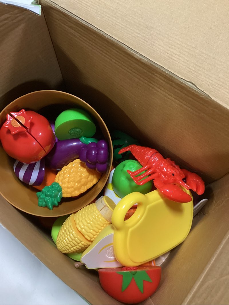 Condition photo showing New/Like New for JOYIN Learning Toys Play Food Set for Toddlers, Cutting Food for Preschool Activities, Play Kitchen Accessories, Educational Toys, Color Sorting Set for Boys & Girls, Easter Basket Stuffers