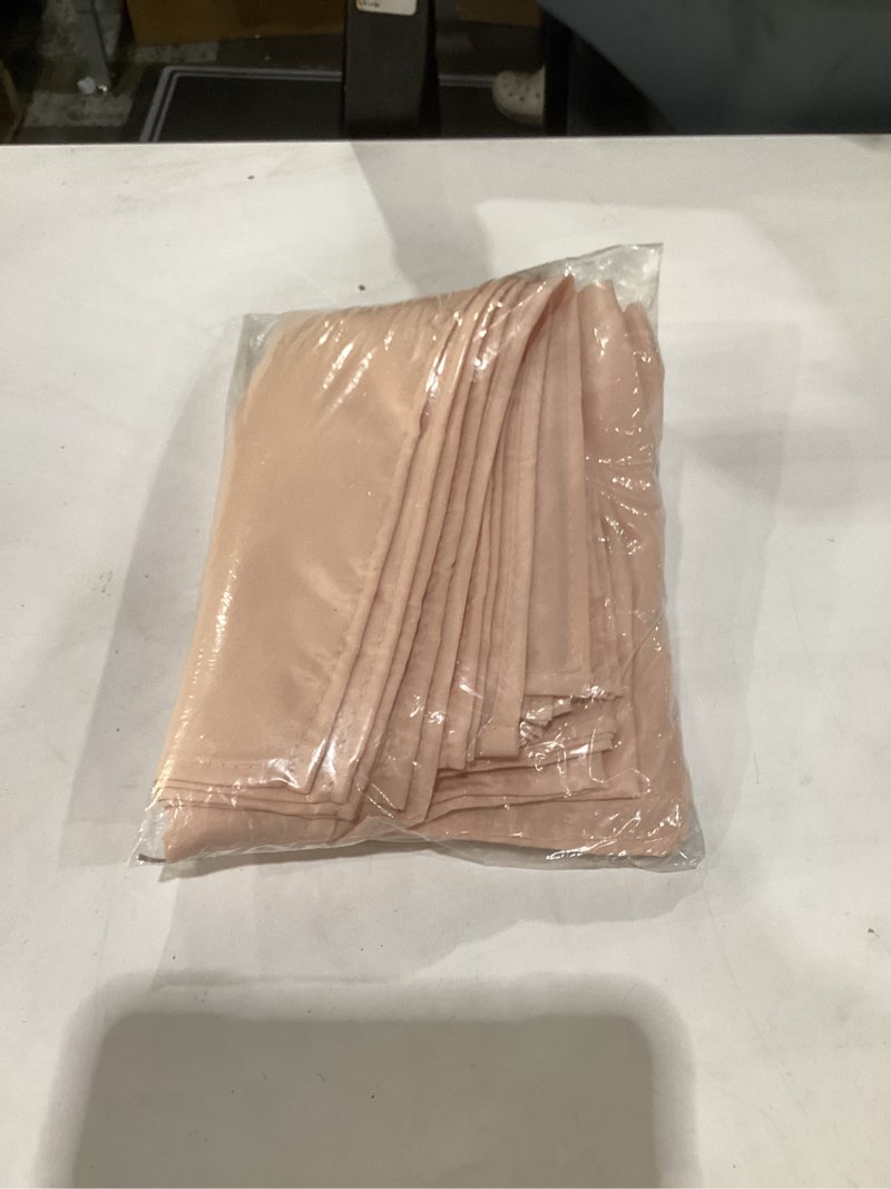 LTC LINENS Peach Cloth Napkins Set of 12-20x20 Inch Dinner Napkins Washable Polyester Fabric Cloth f