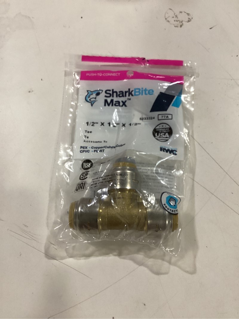 Condition photo showing As Is for  SharkBite Max 1/2-in Push-to-Connect Standard Tee
