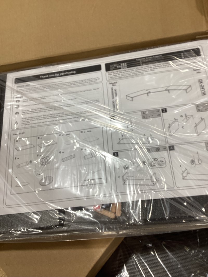 Condition photo showing New/Like New for TAVR Dual Monitor Stand Riser Office Desktop Organizer Stand for 2 Monitors, Adjustable Length and Angle 3 Shelf, Extra Long Multifunctional Stand up to 43.3" fit Computer, Laptop, TV, Black