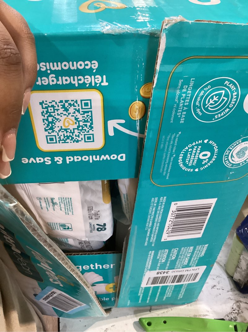Condition photo showing Good Condition for pampers ultra clean baby wipes (previously 'free & gentle'), 99% water, hypoallergenic, unscented, 100% plant based, plastic-free, 936 baby wipes total (12x flip-top packs) [packaging may vary] unscented 78 count (pack of 12)