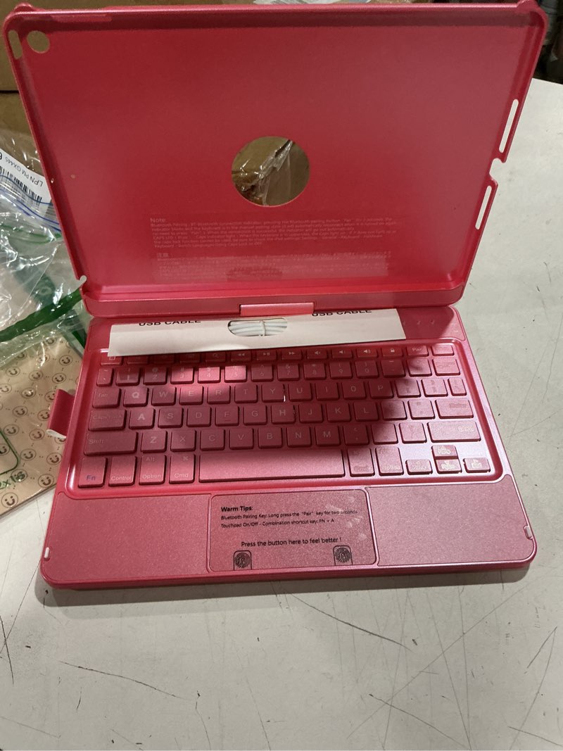 Condition photo showing Good Condition for tqq touch for ipad 9th generation case with keyboard (10.2", 2021), multi-touch trackpad, 360° rotatable protective cover for ipad keyboard 9th/8th/7th gen with pencil holder (pink)