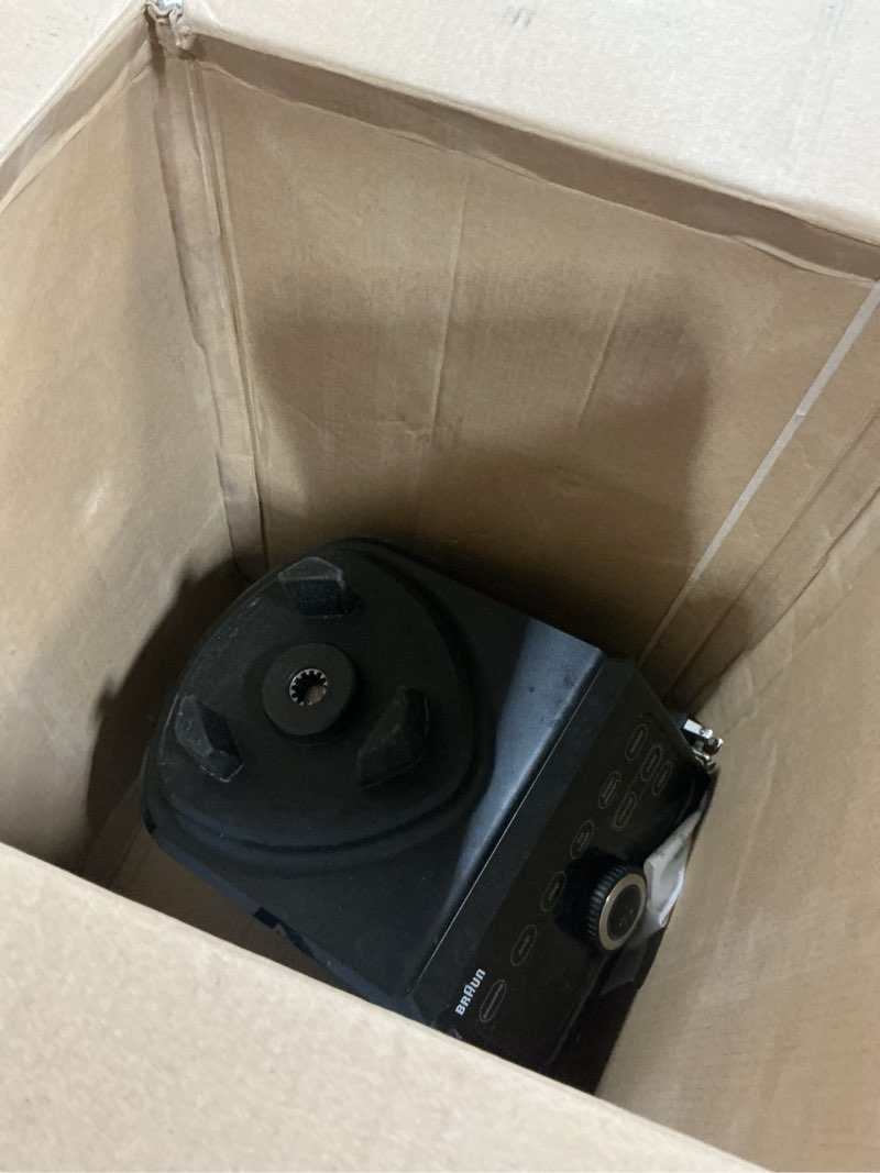 Condition photo showing As Is for Braun TriForce Power Blender - Powerful 1600 Watt Countertop Blender with 10 Manual Speeds, 3 Texture & 6 Food Settings, Stainless Steel Blades, Auto-Clean, Heated Blending Function for Soups