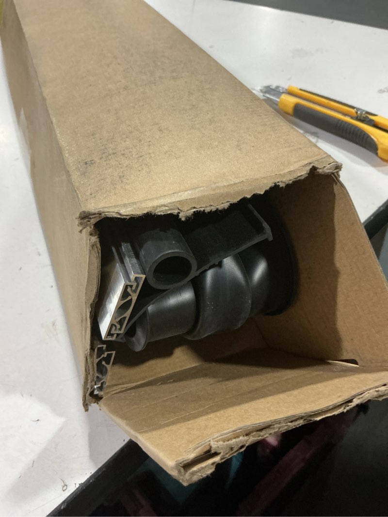 Condition photo showing As Is for bowsen heavy-duty u+o ring universal garage door bottom seals weatherstrip weather stripping rubber with aluminum track retainer kit, black (16 ft, 1-1/4" width)