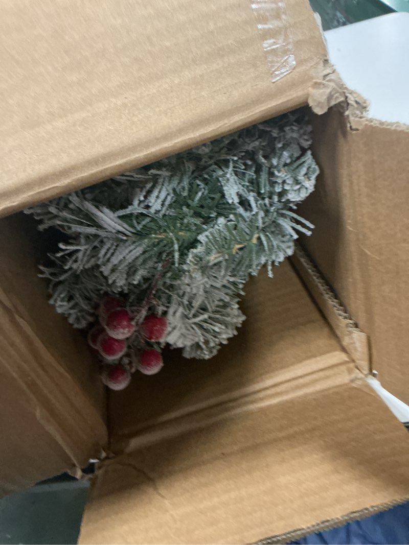 Condition photo showing New/Like New for 3ft Tabletop Pre-lit Mini Christmas Tree with LED Lights and Pine Cones, Artificial Tree for Table/Desk Decoration