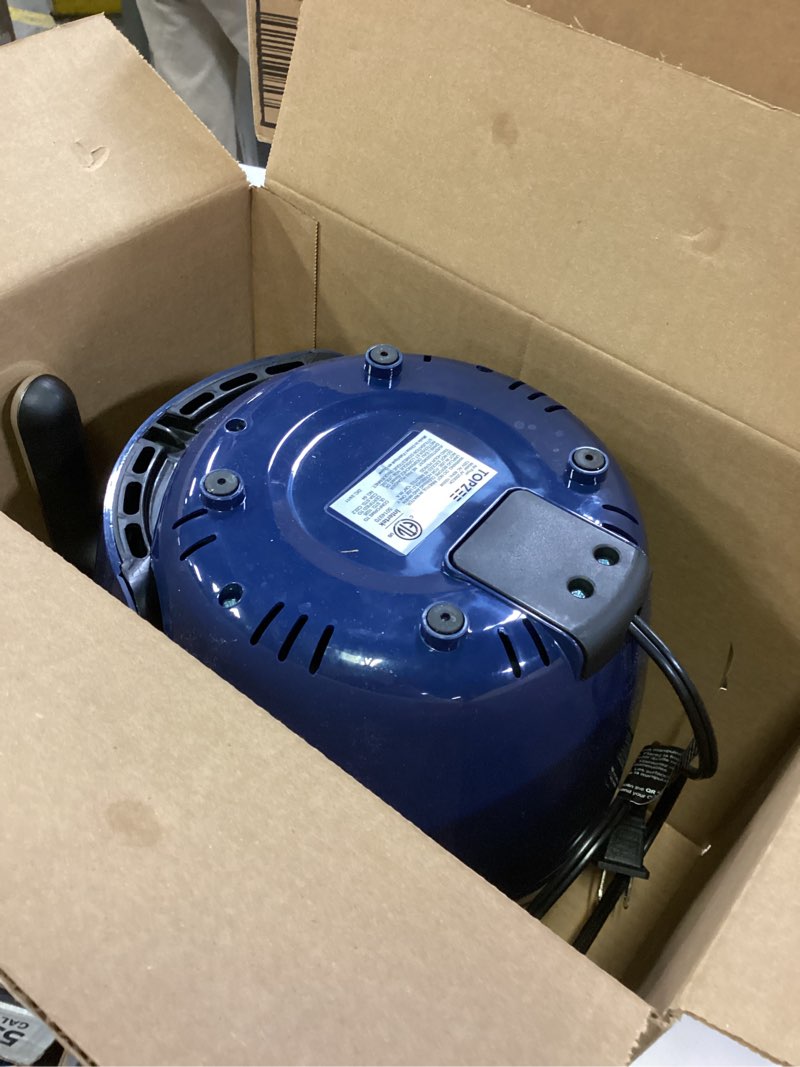 Condition photo showing As Is for Small Compact Air Fryer, 2.1QT, 4-in-1 Small Mini Airfryer, Bake, Roast, Reheat, 98% Less Oil, Adjustable Temperature Control w/ 60min Timer, Quiet, Nonstick & Dishwasher Safe, BPA-Free, Dark Blue Dark Blue 2.1-QT