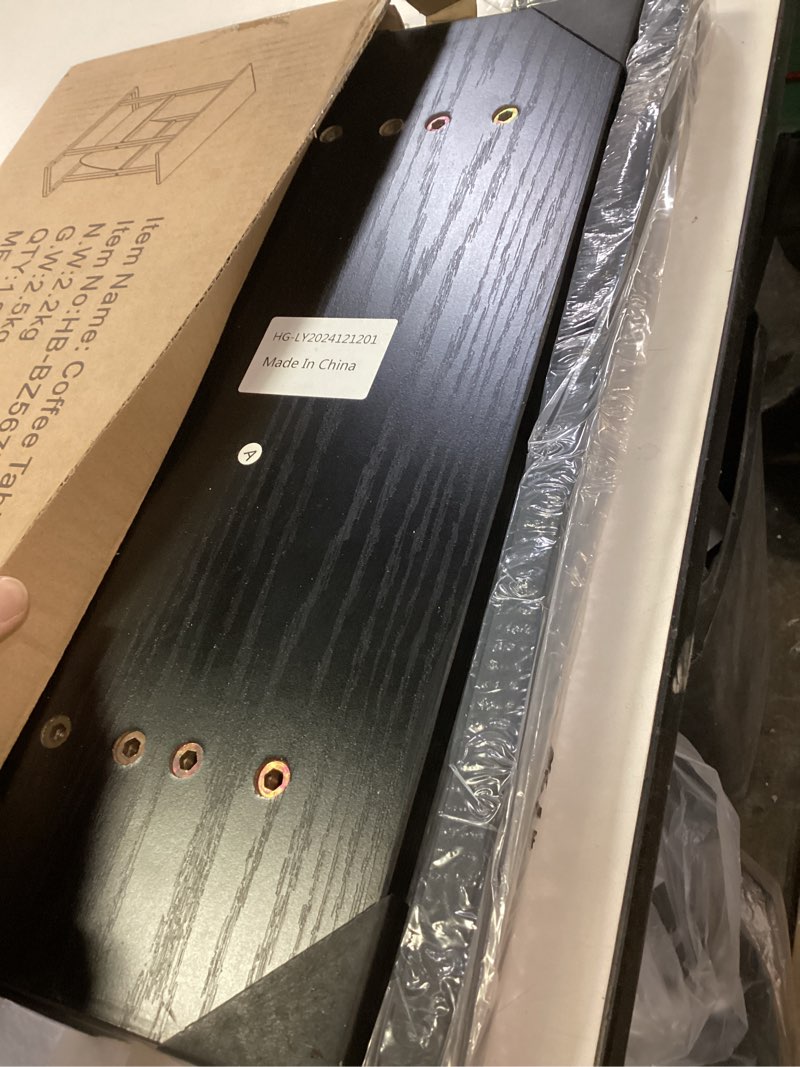 Condition photo showing Good Condition for Yusong Small Narrow Side Table for Small Spaces, 17.7" W Slim End Table Nightstand with Storage Holder, Accent Skinny Snack Couch Bedside Table, Black Oak, Complete Iron Pipes