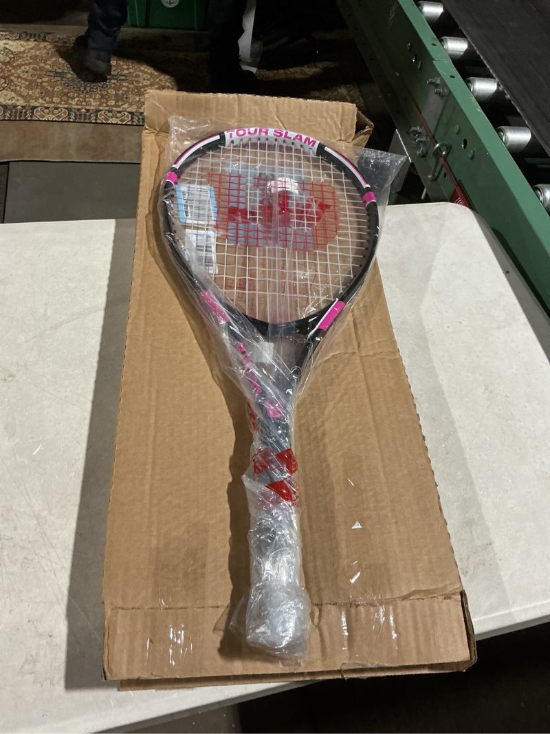 Condition photo showing Good Condition for Wilson Tour Slam Adult Tennis Racquet Black/Pink - Grip Size 2-4 1/4"