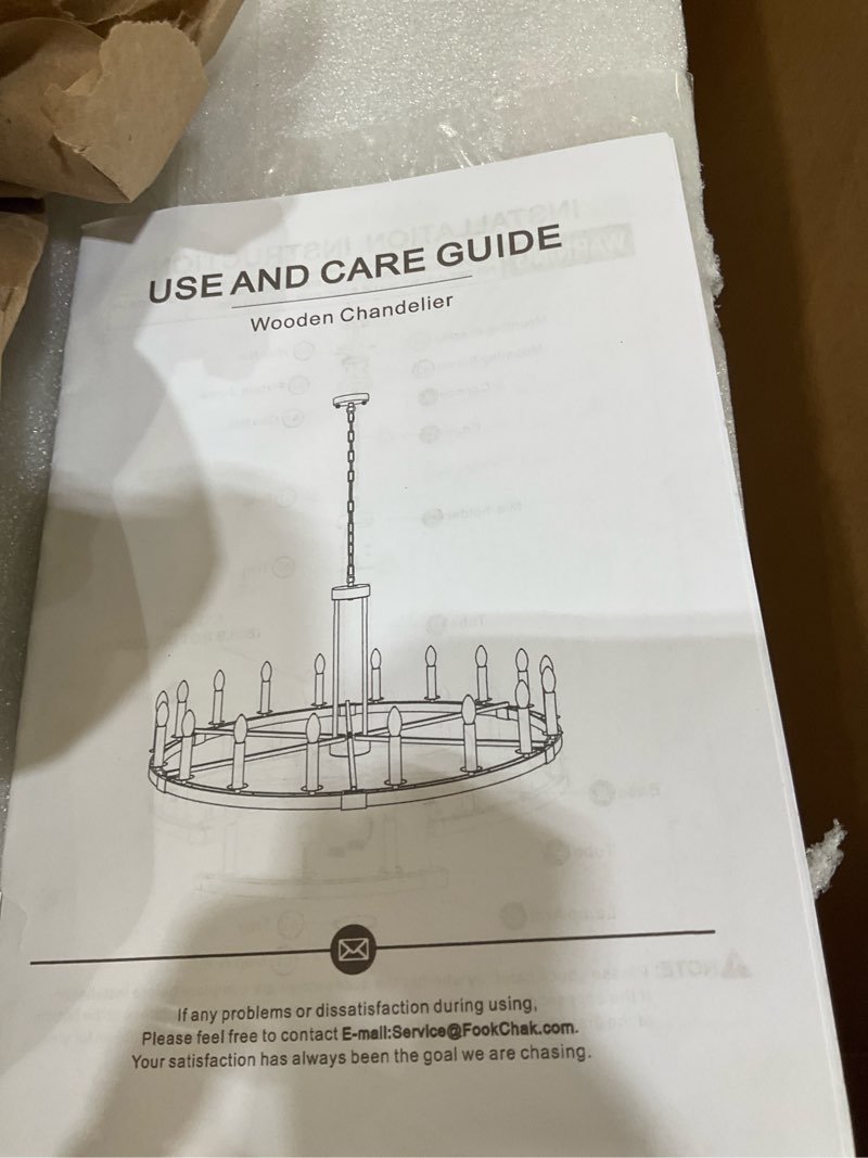 Condition photo showing Good Condition for Wooden chandelier