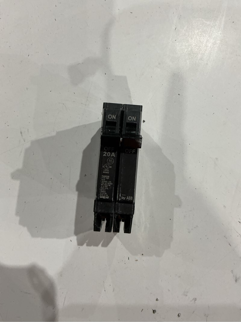 Condition photo showing As Is for q-line 20 amp 1 in. double-pole circuit breaker